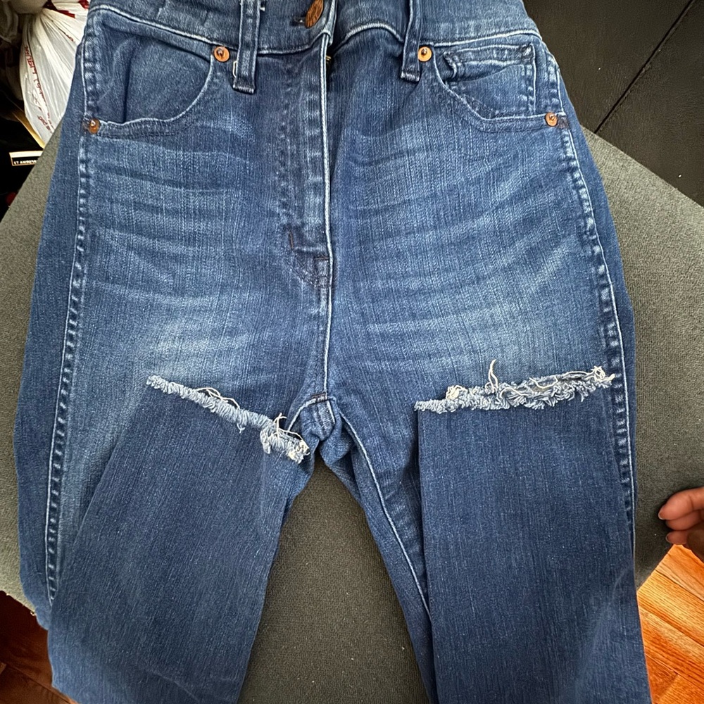 Madewell Skinny Jeans in Distressed Blue
